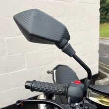 COPPIA SPECCHIETTI RETROVISORI MOTO TEXTURE CARBONIO NERI per Honda CB600 Hornet 98-05