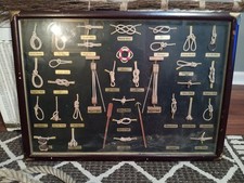 Vintage Sailors Knots Nautical Tools Shadow Box Wood Framed Wall Art 24x16”