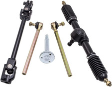 Go-Kart Steering Wheel Kit, Adjustable Shaft Gear Rack Pinion Tie Rod Rack Steer