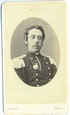 460-Cdv Albumin Carte de Visite officier Liutenant Bersagliere ph Sorgato Venice