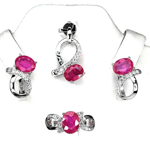 Parure rubini argento 925 - parure,
