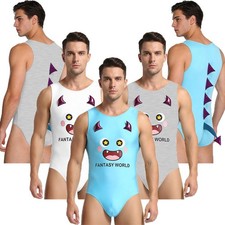 Mens Bodysuit Buttoned Crotch