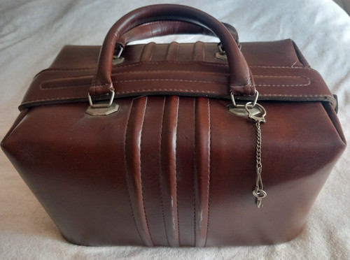 Borsa medico pelle marrone - medico,