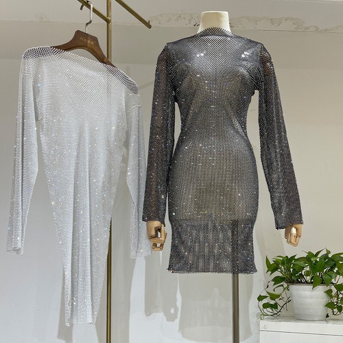 Abito donna glitter strass