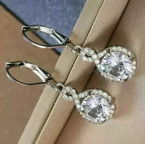 Orecchini 4ct taglio tondo - 4ct,