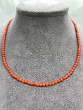 Collana Corallo Rosso Naturale 3.5mm Argento 925 Dorato 43cm – Gioiello Elegante