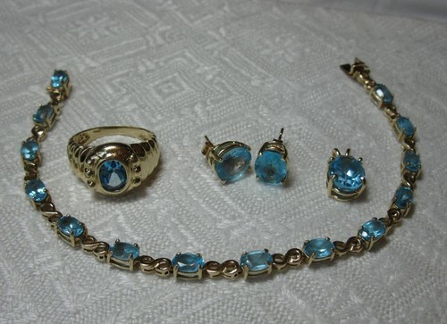 15ct topazio blu - topazio, orecchini
