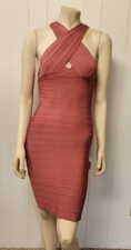 vintage bandage dress L coral
