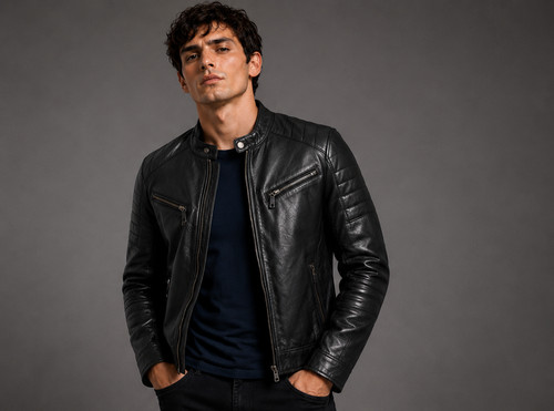 Giacca pelle cafe racer - giacca,