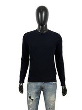 Armani Exchange Maglione Uomo Taglia S Pullover Blu in cotone tessuto nido d'ape