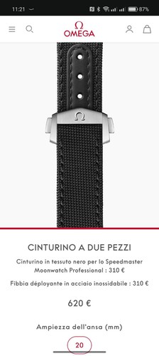 Cinturino tessuto nero per - in,