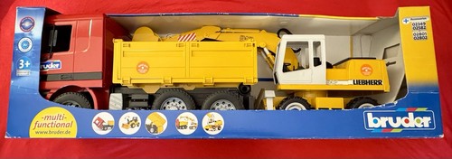 Bruder dump truck with backhoe - bruder,