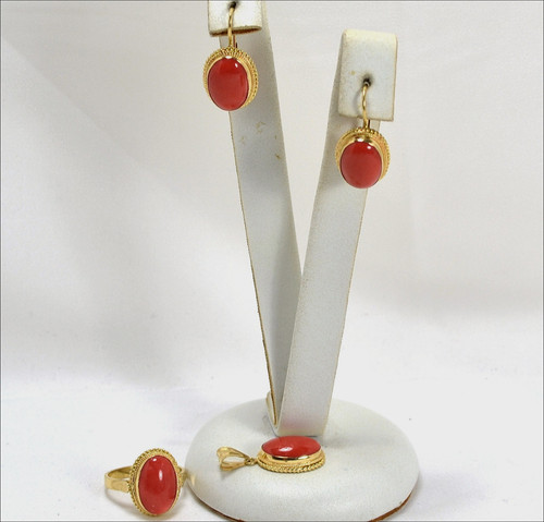 Parure oro kt corallo - parure,