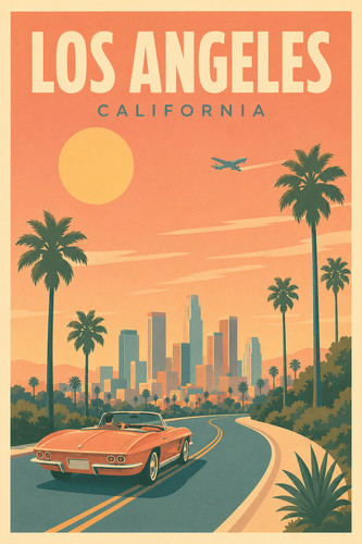 Poster viaggio los angeles - los,