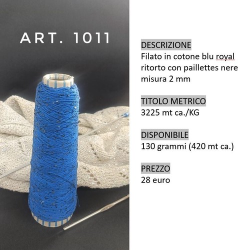 Filato cotone blu con - in,