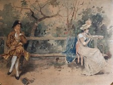 XIX SECOLO 800 IMPERO  NAPOLEONE BONAPARTE  ORIGINALE ACQUERELLO SU CARTONCINO