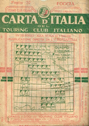 Carta italia del touring - d'italia,