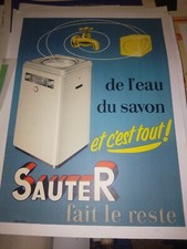 Manifesto Poster pubblicitario illustrato elettrodomestici Sauter epoca 1950s