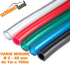 1m TUBO flessibile PVC colorato Plastica Acqua Aria nero blue rosso trasparente