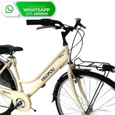 Bicicletta Donna VELOPOLI City Bike Ruote 28″ + Cambio 6 Velocità / Colore BEIGE