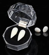 DENTI FINTI DA VAMPIRO VAMPIRE FANGS FACILI DA APPLICARE 19 MM