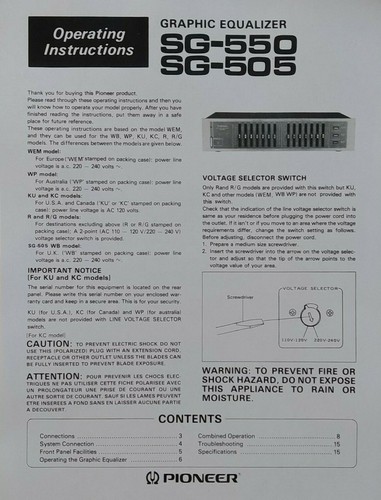 Pioneer 550 sg 505 - pioneer, /