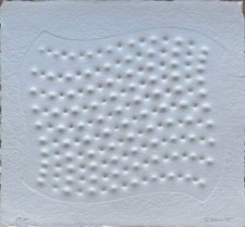 "Superficie III" Enrico Castellani Opera Impressione a Secco su Carta Cornice