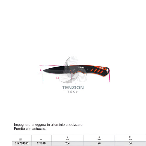 Coltello alluminio anodizzato - coltello,