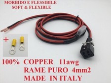 Yaesu Sommerkamp FT-757 FT-747 GX SX FT-80 DC 13.8V power cord cable SOFT FLEX