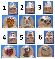 Calendario perpetuo in legno animali orso coniglio cane coccinella gatto gufo