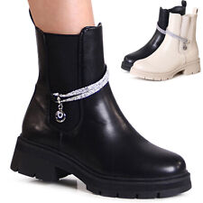 Stivaletti Chelsea Con Plateau In Glitter Per Donna