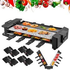 Barbecue per raclette 8 persone piastra per barbecue party grill da tavolo grill elettrico 1500 W