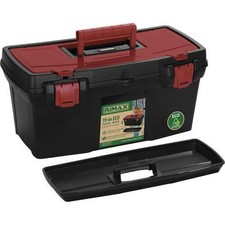 Cassetta porta attrezzi Rimax 19" nera ECO con vassoio estraibile e coperchio bloccabile