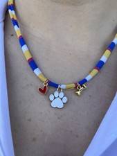 Collana Righe Blu Rosso Giallo