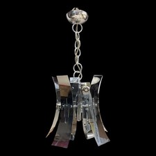 Lampadario in Metallo Cromato stile Sciolari Vintage Anni70