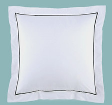 Ralph Lauren Palmer Percalle CUSCINO EUROPEO SHAM Loft Grigio Cotone Organico