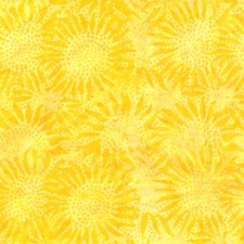 Cotton Batik Sunflowers Yellow