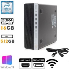 Computer desktop HP veloce PC i5-7500, 16 GB RAM, 512 GB SSD, Windows 11 Pro WiFi