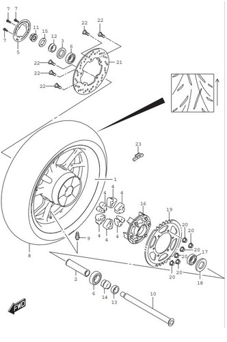 Cerchio posteriore gsx - cerchio,