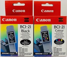 CANON BCI-21BK+BCI-21C CARTUCCIA ORIGINALE NERO+COLORE PER BJC-2000/4000/5000
