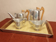 Picquot Ware Tea Set With Tray