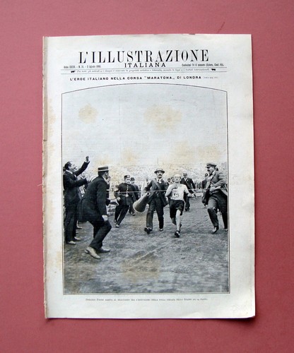 Dorando pietri illustrazione - dorando, l'illustrazione