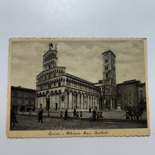  LUCCA CHIESA SAN MICHELE CARTOLINA ANTICA D' EPOCA BIANCO E NERO VIAGGIATA