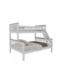 LETTO A CASTELLO BELLAHOME "AVIGNONE" IN PINO MASSELLO BIANCO 202,5X132X155 CM