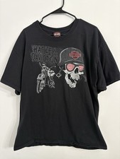 Crazy Eyes Skull Helmeted Harley Davidson Military POW Tee Shirt Size XL. Bragg