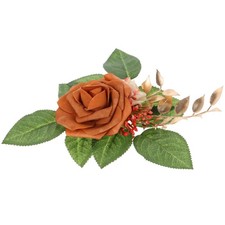  Fiori artificiali Borgogna Finti fiori autunnali in seta Fiore nuziale Topper