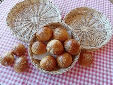 SET 3 CESTINI in vimini sbucciato | artigianali, fatti a mano | 21-26-30 cm