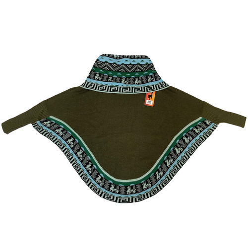 Poncho cappotto mantella verde - poncho,
