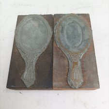 2 Blocchi Stampe di Specchi in Bronzo con Base di Legno