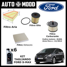 KIT TAGLIANDO FORD S MAX 2.0 TDCI WA6 115 130 136cv 4 FILTRI 6LT OLIO FORD 5W30 